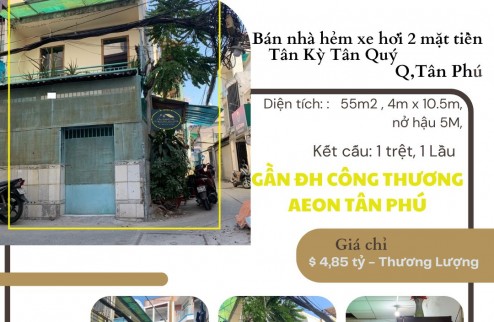 Bán nhà 2 mặt HXH Lê Trọng Tấn 55m2,1Lầu, 4,85tỷ - Gần AEON